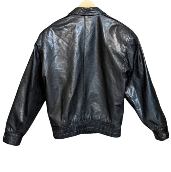 Luis Alvear Womens Soft Leather Jacket Vintage 80s Black Size S Zip Up Biker - Picture 6 of 8